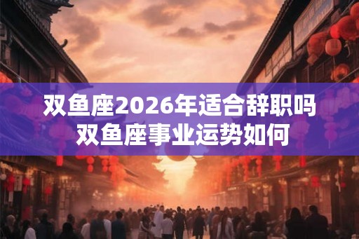 双鱼座2026年适合辞职吗 双鱼座事业运势如何 双鱼座2026年适合辞职吗 双鱼座事业运势如何