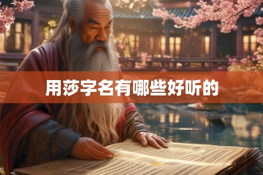 用莎字名有哪些好听的