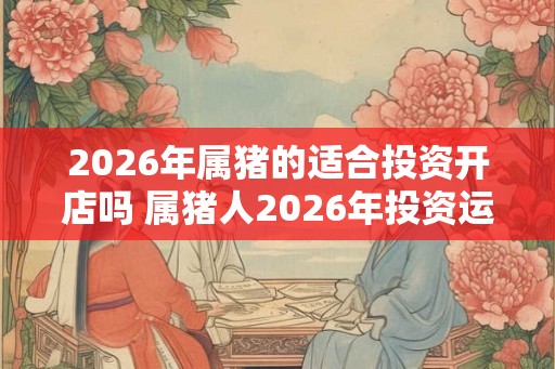 2026年属猪的适合投资开店吗 属猪人2026年投资运