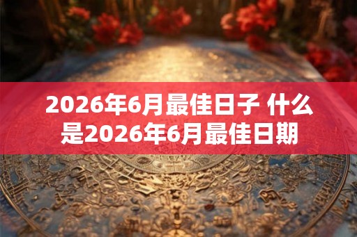 2026年6月最佳日子 什么是2026年6月最佳日期 2026年6月最佳日子 什么是2026年6月最佳日期