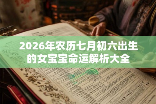 2026年农历七月初六出生的女宝宝命运解析大全