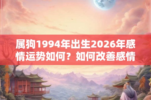 属狗1994年出生2026年感情运势如何？如何改善感情运势？
