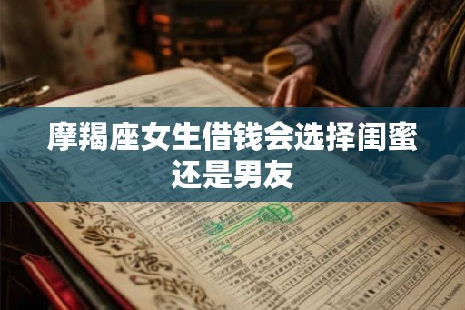 摩羯座女生借钱会选择闺蜜还是男友