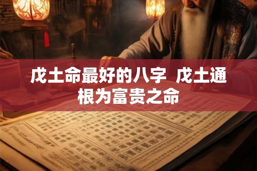 戊土命最好的八字  戊土通根为富贵之命