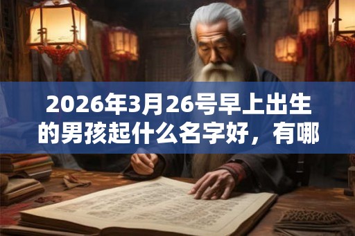 2026年3月26号早上出生的男孩起什么名字好，有哪些注意的问题？