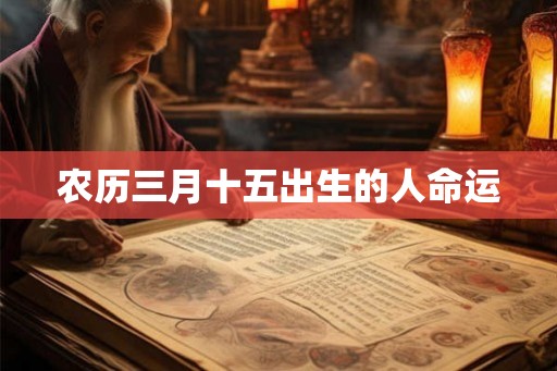 农历三月十五出生的人命运