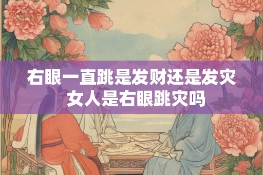 右眼一直跳是发财还是发灾 女人是右眼跳灾吗 右眼一直跳是发财还是发灾 女人是右眼跳灾吗