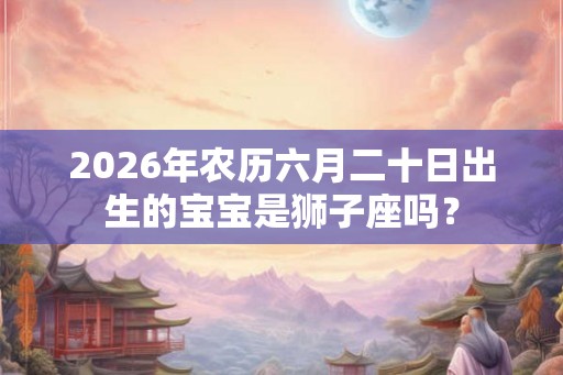 2026年农历六月二十日出生的宝宝是狮子座吗？