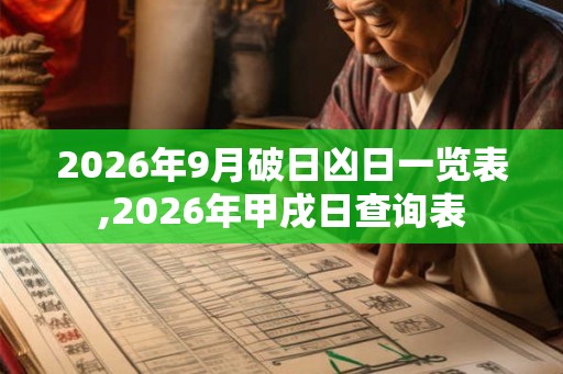 2026年9月破日凶日一览表,2026年甲戌日查询表 2026年9月破日凶日一览表,2026年甲戌日查询表