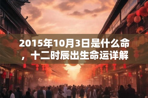 2015年10月3日是什么命，十二时辰出生命运详解