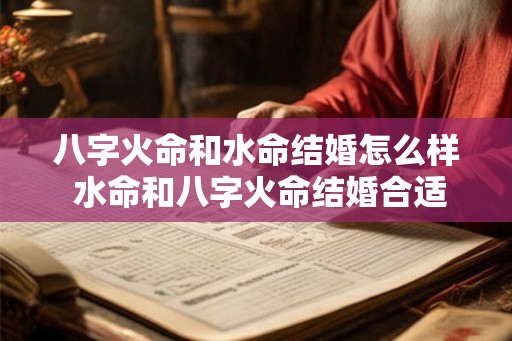 八字火命和水命结婚怎么样 水命和八字火命结婚合适吗