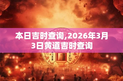 本日吉时查询,2026年3月3日黄道吉时查询
