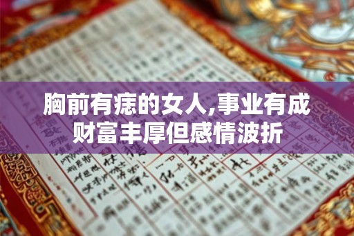 胸前有痣的女人,事业有成财富丰厚但感情波折 胸前有痣的女人,事业有成财富丰厚但感情波折