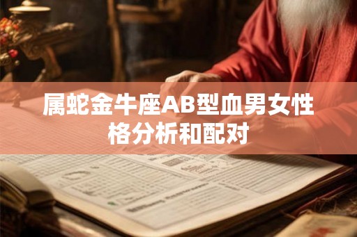 属蛇金牛座AB型血男女性格分析和配对