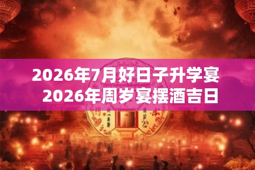 2026年7月好日子升学宴 2026年周岁宴摆酒吉日 2026年7月好日子升学宴 2026年周岁宴摆酒吉日