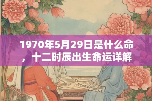 1970年5月29日是什么命，十二时辰出生命运详解