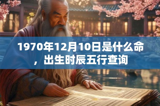1970年12月10日是什么命，出生时辰五行查询