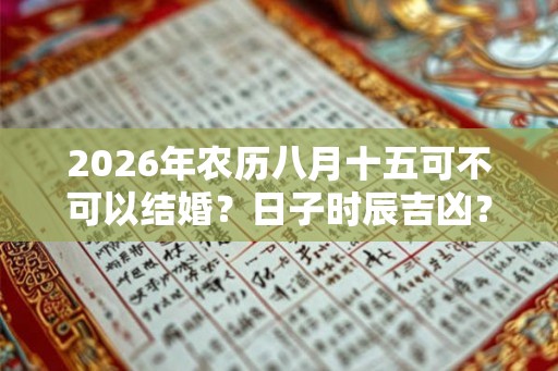 2026年农历八月十五可不可以结婚？日子时辰吉凶？