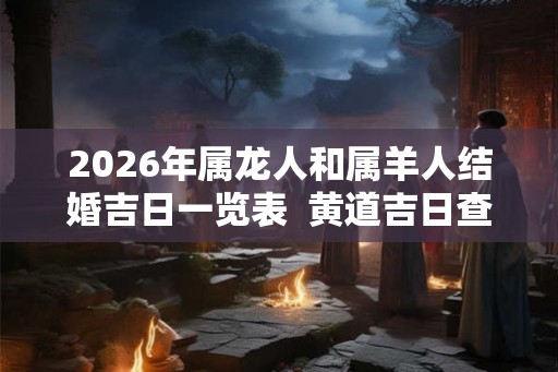 2026年属龙人和属羊人结婚吉日一览表 黄道吉日查询 2026年属龙人和属羊人结婚吉日一览表 黄道吉日查询
