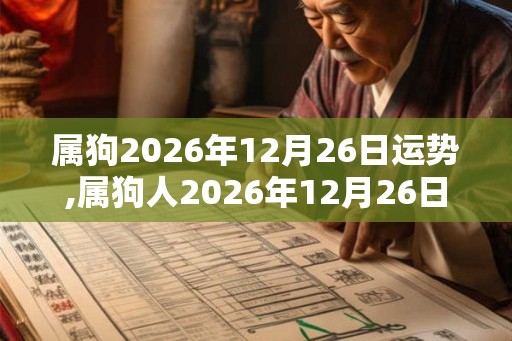 属狗2026年12月26日运势,属狗人2026年12月26日财运,生肖狗2026年12月26日运势 属狗2026年12月26日运势,属狗人2026年12月26日财运,生肖狗2026年12月26日运势