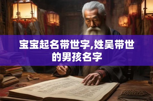 宝宝起名带世字,姓吴带世的男孩名字 宝宝起名带世字,姓吴带世的男孩名字
