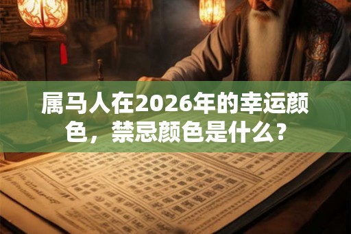 属马人在2026年的幸运颜色，禁忌颜色是什么？