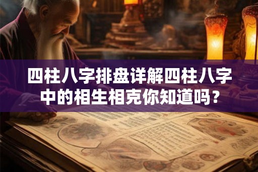 四柱八字排盘详解四柱八字中的相生相克你知道吗？