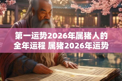 第一运势2026年属猪人的全年运程 属猪2026年运势