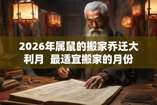 2026年属鼠的搬家乔迁大利月 最适宜搬家的月份 2026年属鼠的搬家乔迁大利月 最适宜搬家的月份