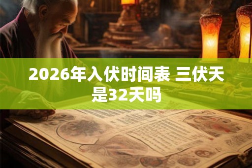 2026年入伏时间表 三伏天是32天吗