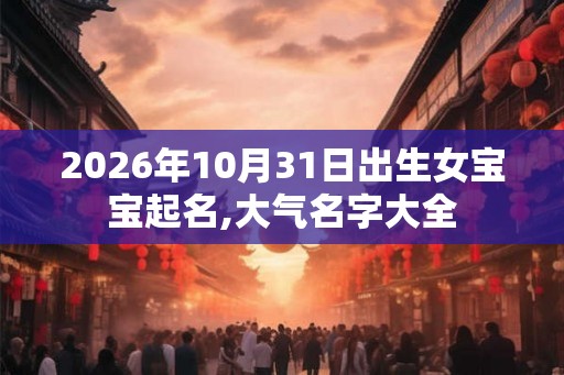 2026年10月31日出生女宝宝起名,大气名字大全
