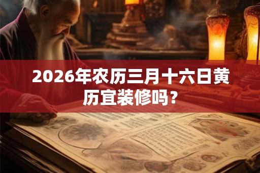 2026年农历三月十六日黄历宜装修吗？