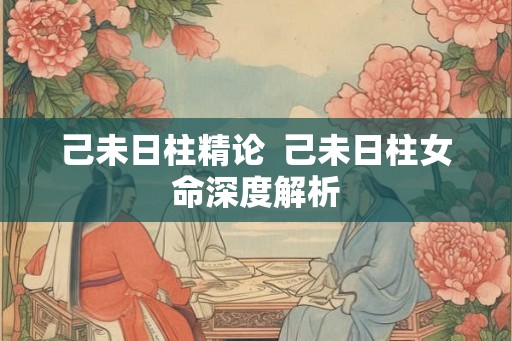 己未日柱精论  己未日柱女命深度解析