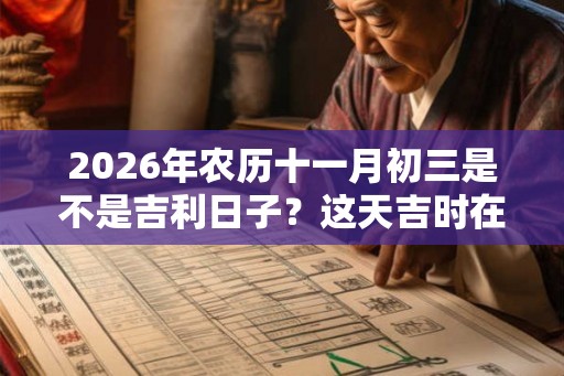 2026年农历十一月初三是不是吉利日子？这天吉时在什么时候？