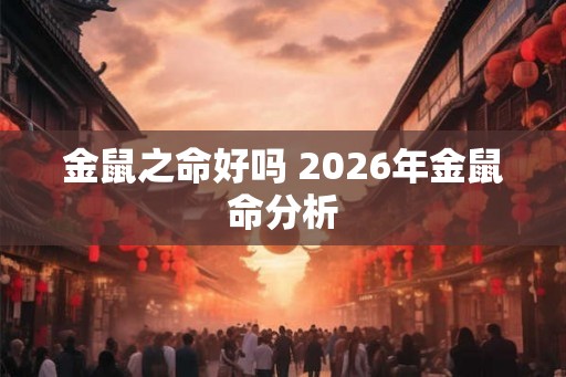 金鼠之命好吗 2026年金鼠命分析
