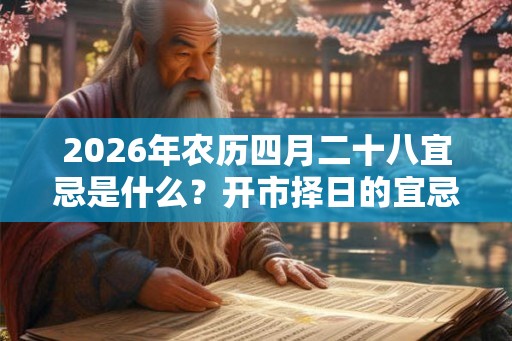 2026年农历四月二十八宜忌是什么?开市择日的宜忌是什么? 2026年农历四月二十八宜忌是什么?开市择日的宜忌是什么?