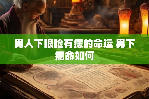 男人下眼睑有痣的命运 男下痣命如何