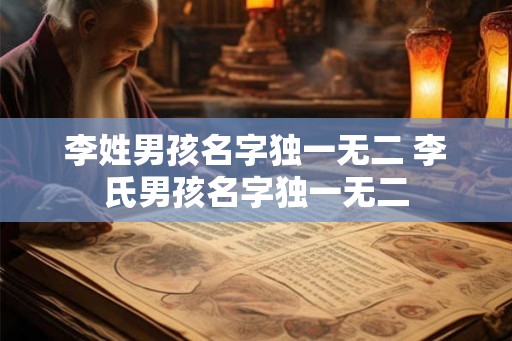 李姓男孩名字独一无二 李氏男孩名字独一无二