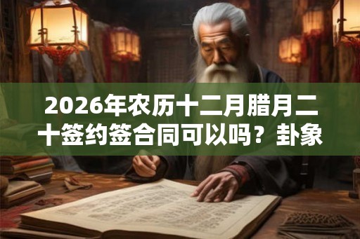 2026年农历十二月腊月二十签约签合同可以吗？卦象如何？