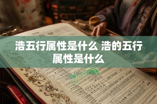 浩五行属性是什么 浩的五行属性是什么