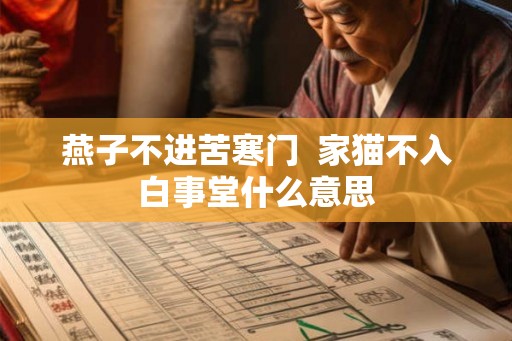 燕子不进苦寒门  家猫不入白事堂什么意思