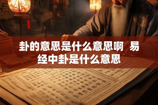 卦的意思是什么意思啊  易经中卦是什么意思