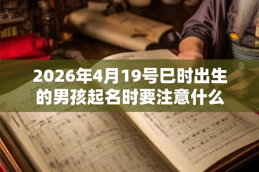2026年4月19号巳时出生的男孩起名时要注意什么