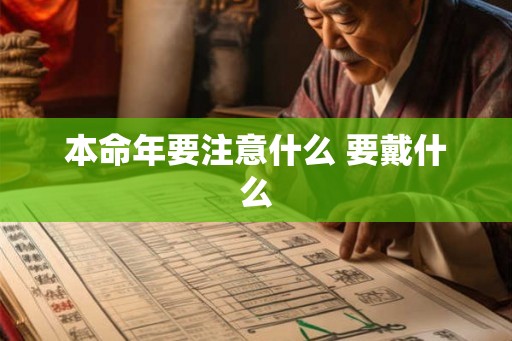 本命年要注意什么 要戴什么