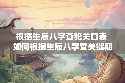 根据生辰八字查犯关口表 如何根据生辰八字查关键期