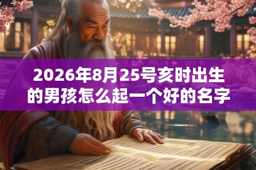 2026年8月25号亥时出生的男孩怎么起一个好的名字