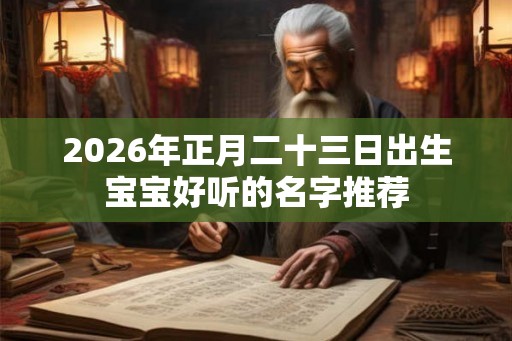 2026年正月二十三日出生宝宝好听的名字推荐