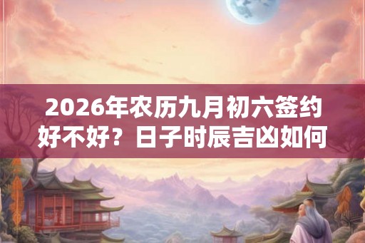 2026年农历九月初六签约好不好？日子时辰吉凶如何？