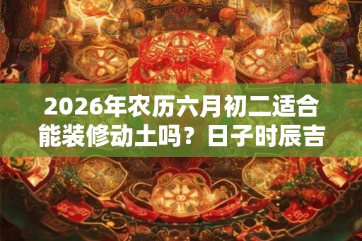 2026年农历六月初二适合能装修动土吗？日子时辰吉凶如何？