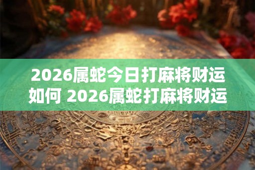 2026属蛇今日打麻将财运如何 2026属蛇打麻将财运好吗